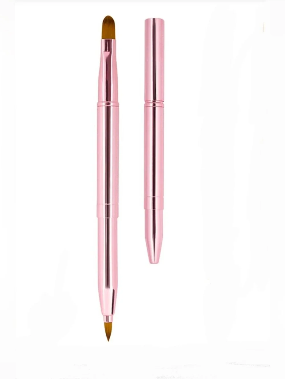 Pink Retractable Dual Sided Lip Brush- Pointed & Rounded Tips BNIB
